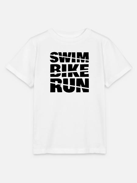 Swim Bike Run - Stanley/Stella Kinder T-Shirt MINI CREATOR - Weiß