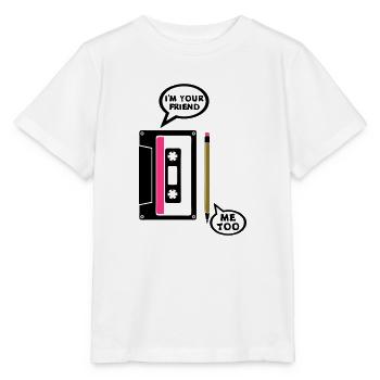 k7 grauen bleistift audiokassette my fri - Stanley/Stella Kinder T-Shirt MINI CREATOR  - Weiß - Vorne - Maike (125cm)