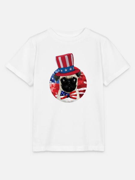 4. Juli Hund - Stanley/Stella Kinder T-Shirt MINI CREATOR - Weiß