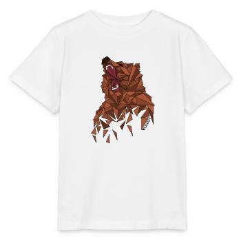 Roaring bear with geometry design - Stanley/Stella MINI CREATOR Kids’ T-Shirt - white - Front - Maike (125cm)