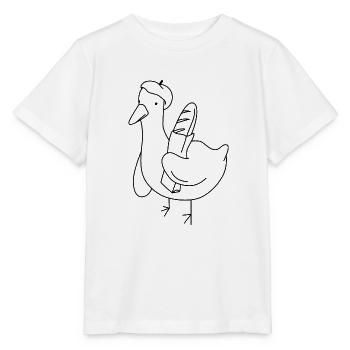 Baguette Canard - T-shirt bio MINI CREATOR Stanley/Stella Enfant - blanc - Devant - Maike (125cm)