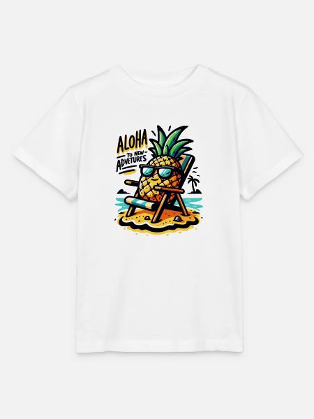 Aloha to new Adventures - Stanley/Stella Kinder T-Shirt MINI CREATOR  - Weiß