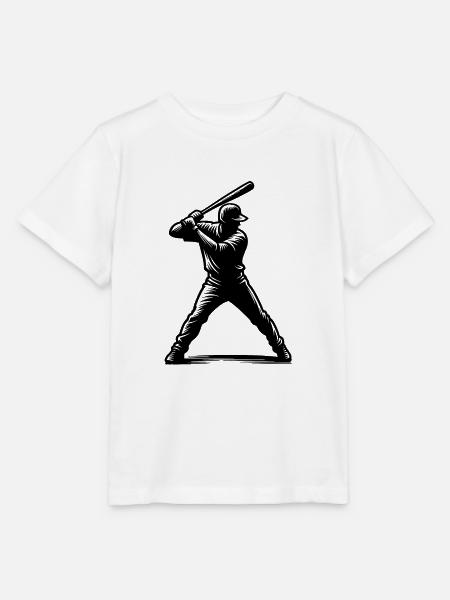 Baseball Spieler mit Baseballschläger - Stanley/Stella Kinder T-Shirt MINI CREATOR - Weiß