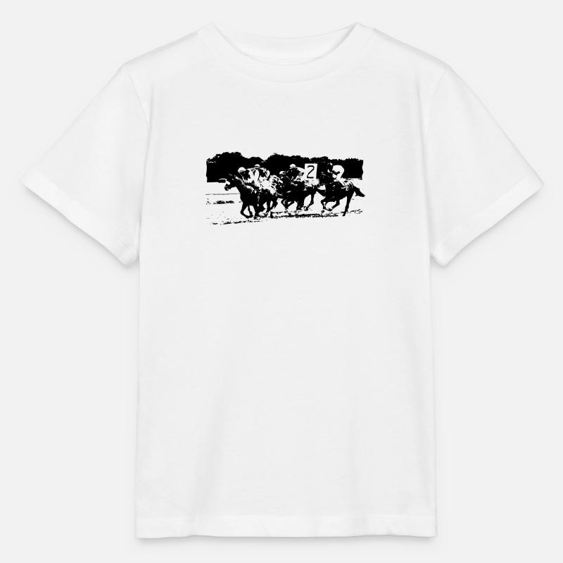Course de chevaux - T-shirt bio MINI CREATOR Stanley/Stella Enfant - blanc