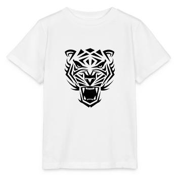 Tiger Tribal Wild Cat Cool humeur - T-shirt bio MINI CREATOR Stanley/Stella Enfant - blanc - Devant - Maike (125cm)
