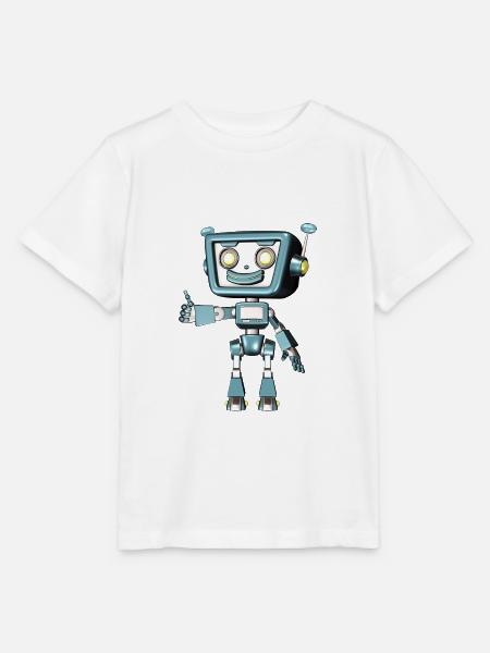 blauer Roboter - Stanley/Stella Kinder T-Shirt MINI CREATOR  - Weiß