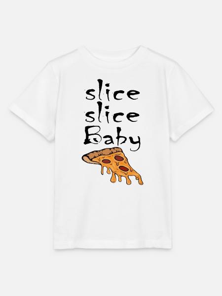 Slice Slice Baby Pizzastück - Stanley/Stella Kinder T-Shirt MINI CREATOR - Weiß