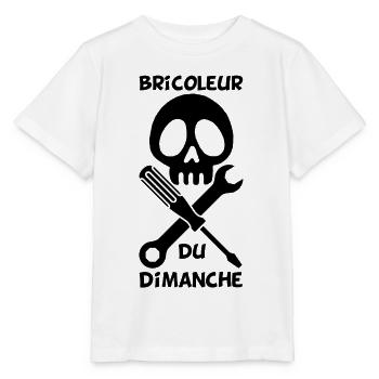 Bricoleur du dimanche (noir) - T-shirt bio MINI CREATOR Stanley/Stella Enfant - blanc - Devant - Maike (125cm)