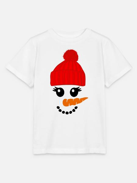 Schneemann mit rotem Hut - Stanley/Stella Kinder T-Shirt MINI CREATOR  - Weiß