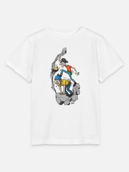 Climbing on Helmet - Stanley/Stella Kinder T-Shirt MINI CREATOR  - Weiß