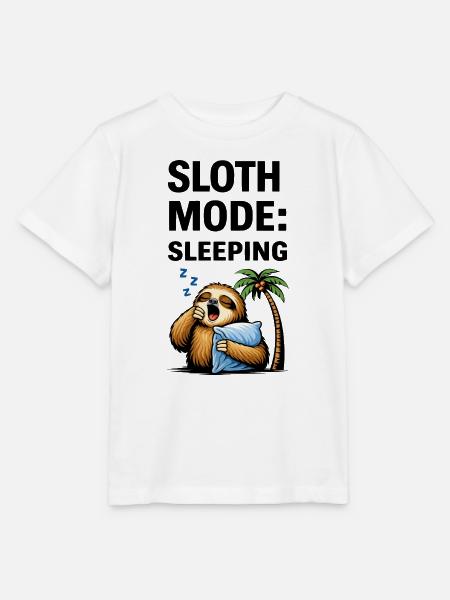 Schläfrige Faultier-Palmnacht - Stanley/Stella Kinder T-Shirt MINI CREATOR  - Weiß