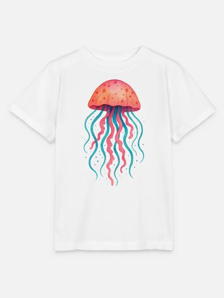 Neon-Quallen-Aquarell - Stanley/Stella Kinder T-Shirt MINI CREATOR  - Weiß