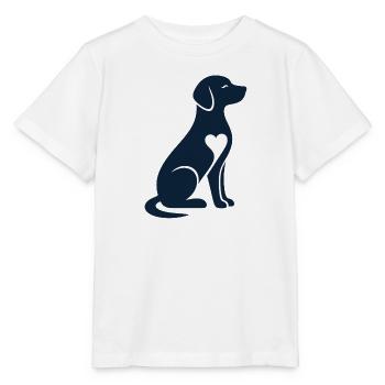 Dog design with heart - Stanley/Stella MINI CREATOR Kids’ T-Shirt - white - Front - Maike (125cm)