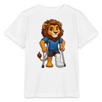 Löwenheld mit Krücken - Stanley/Stella Kinder T-Shirt MINI CREATOR  - Weiß - Vorne - Maike (125cm)
