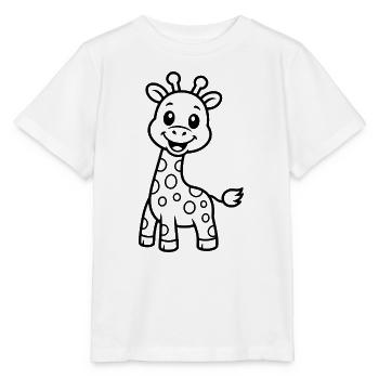Süße Giraffe Kinder Tiermotiv - Stanley/Stella Kinder T-Shirt MINI CREATOR  - Weiß - Vorne - Maike (125cm)