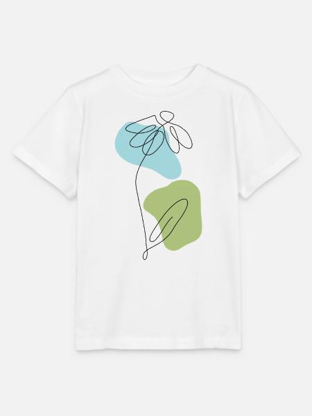 Lineart Gänseblümchen mit Pastellformen - Stanley/Stella Kinder T-Shirt MINI CREATOR - Weiß