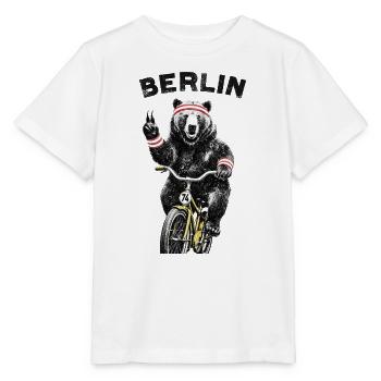 Berlin Bear on Bicycle - Stanley/Stella MINI CREATOR Kids’ T-Shirt - white - Front - Maike (125cm)