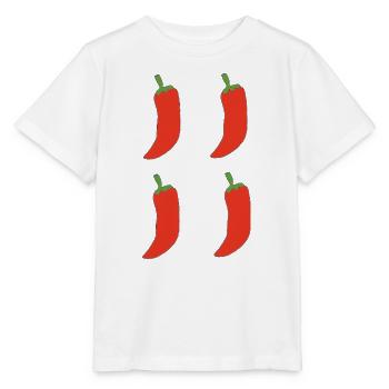 Vierfach Chili Muster - Stanley/Stella Kinder T-Shirt MINI CREATOR  - Weiß - Vorne - Maike (125cm)
