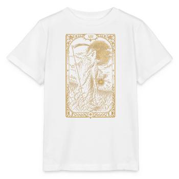 Tarotkarte XIII – Der Sensenmann mit Laterne - Stanley/Stella Kinder T-Shirt MINI CREATOR  - Weiß - Vorne - Maike (125cm)