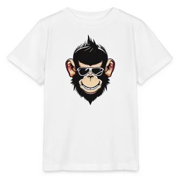 Cooler Schimpanse Rock 'n' Roll 50er - Stanley/Stella Kinder T-Shirt MINI CREATOR  - Weiß - Vorne - Maike (125cm)