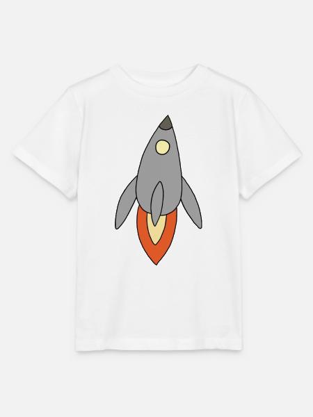 Rakete - Stanley/Stella Kinder T-Shirt MINI CREATOR  - Weiß
