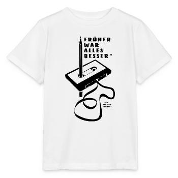 Kassette - Früher war alles besser - Stanley/Stella Kinder T-Shirt MINI CREATOR  - Weiß - Vorne - Maike (125cm)