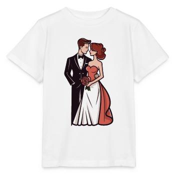 Mariage mariée marié jeunes mariés - T-shirt bio MINI CREATOR Stanley/Stella Enfant - blanc - Devant - Maike (125cm)