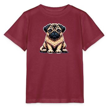 Carlin pixel - T-shirt bio MINI CREATOR Stanley/Stella Enfant - bordeaux - Devant - Kain (125cm)