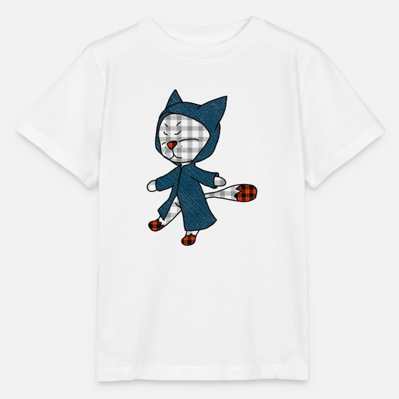 Un chat en imperméable - T-shirt bio MINI CREATOR Stanley/Stella Enfant - blanc
