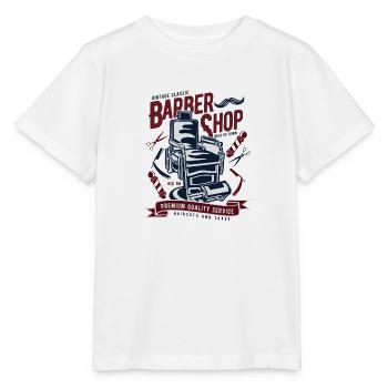Salon de coiffure vintage2 - T-shirt bio MINI CREATOR Stanley/Stella Enfant - blanc - Devant - Maike (125cm)