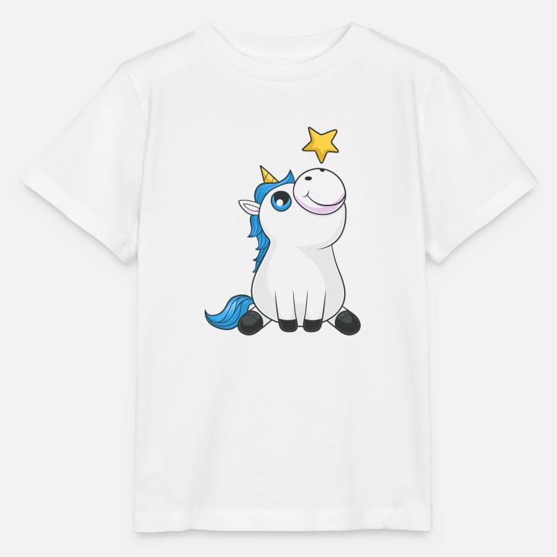 Süßes Comic Einhorn - Stanley/Stella Kinder T-Shirt MINI CREATOR - Weiß