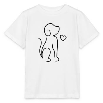 Hund Zeichnung - Stanley/Stella Kinder T-Shirt MINI CREATOR  - Weiß - Vorne - Maike (125cm)