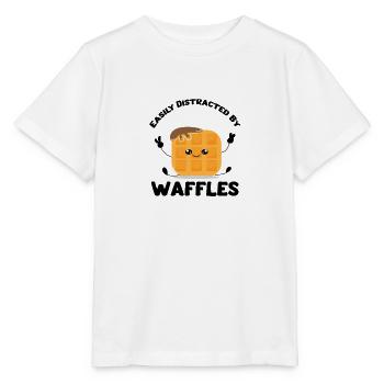 Distrait par les gaufres et la consommation de - T-shirt bio MINI CREATOR Stanley/Stella Enfant - blanc - Devant - Maike (125cm)