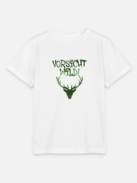 vorsicht wild,graffiti,grün,geweih,hirsch - Stanley/Stella Kinder T-Shirt MINI CREATOR - Weiß