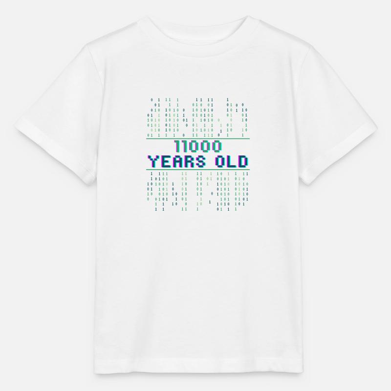24e anniversaire 24 ans Code binaire Informatique - T-shirt bio MINI CREATOR Stanley/Stella Enfant - blanc