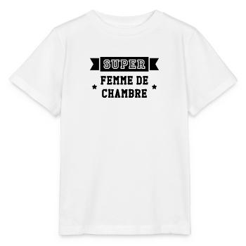 Femme de Chambre / Nettoyer / Propreté / Nettoyage - T-shirt bio MINI CREATOR Stanley/Stella Enfant - blanc - Devant - Maike (125cm)