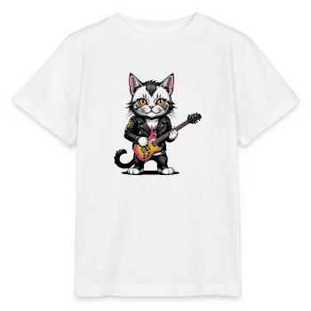 Cat Rocker Cat HardRock Gift - T-shirt bio MINI CREATOR Stanley/Stella Enfant - blanc - Devant - Maike (125cm)
