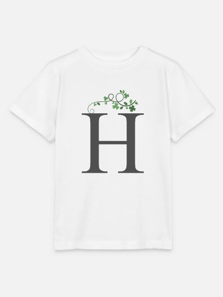H mit Kleeblätter - Stanley/Stella Kinder T-Shirt MINI CREATOR  - Weiß