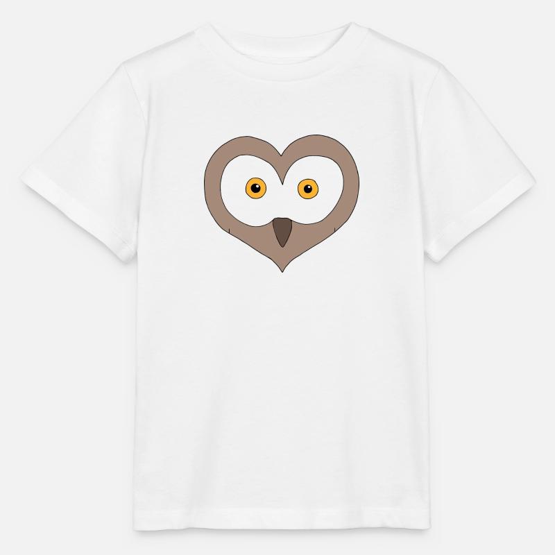 Heart Owl - Stanley/Stella MINI CREATOR Kids’ T-Shirt - white