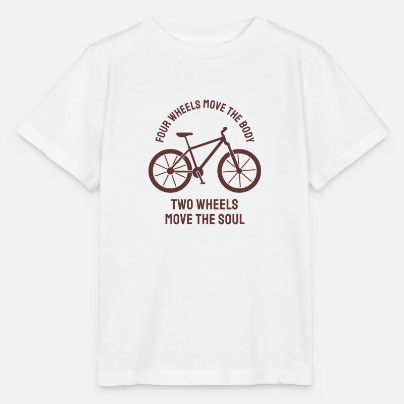 Four wheels move the body two wheels move the soul - T-shirt bio MINI CREATOR Stanley/Stella Enfant - blanc