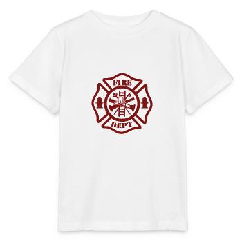 Fire Dept. avec ladder - Pompiers avec échelle - T-shirt bio MINI CREATOR Stanley/Stella Enfant - blanc - Devant - Maike (125cm)