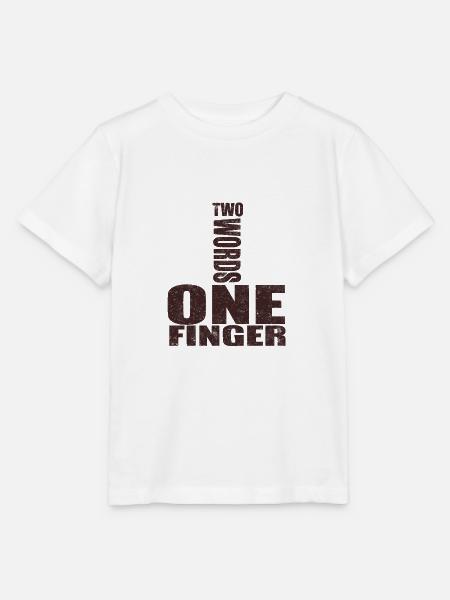 one finger - Stanley/Stella Kinder T-Shirt MINI CREATOR  - Weiß