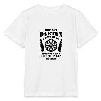 Nur gut darten Geschenk Wurfspieß Dartspieler - Stanley/Stella Kinder T-Shirt MINI CREATOR  - Weiß - Vorne - Maike (125cm)