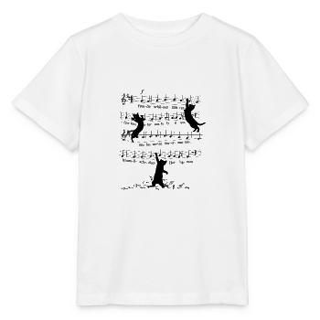 Insolente chat chat Beethoven 9.Symphonie Notes - T-shirt bio MINI CREATOR Stanley/Stella Enfant - blanc - Devant - Maike (125cm)