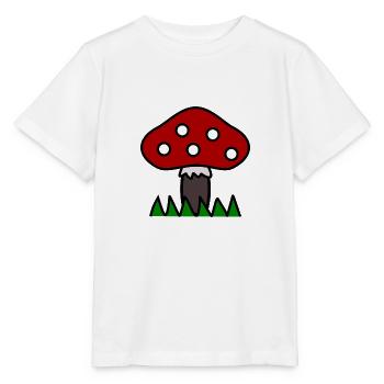 CHAMPIGNON. AUTOMNE. NATURE. ANNIVERSAIRE. FÊTE. - T-shirt bio MINI CREATOR Stanley/Stella Enfant - blanc - Devant - Maike (125cm)