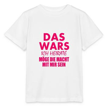 Das wars ich heirate - Stanley/Stella Kinder T-Shirt MINI CREATOR  - Weiß - Vorne - Maike (125cm)