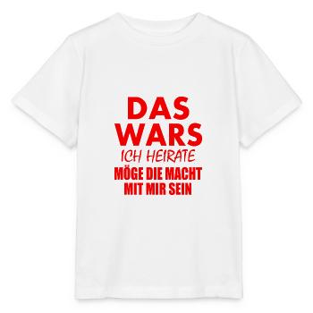 Das wars ich heirate - Stanley/Stella Kinder T-Shirt MINI CREATOR  - Weiß - Vorne - Maike (125cm)