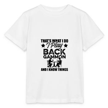 jeu backgammon - T-shirt bio MINI CREATOR Stanley/Stella Enfant - blanc - Devant - Maike (125cm)
