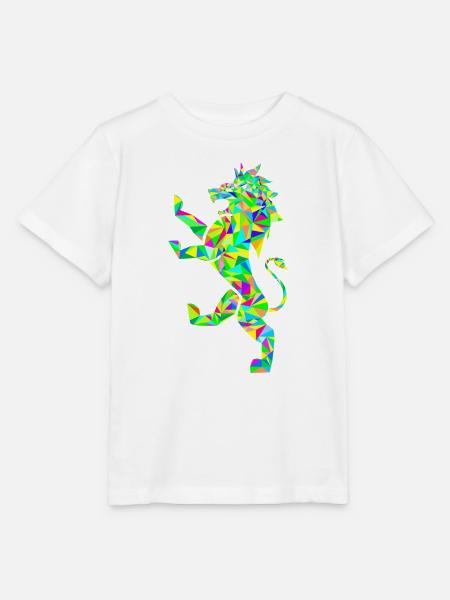 Löwe Polygon bunt - Stanley/Stella Kinder T-Shirt MINI CREATOR - Weiß