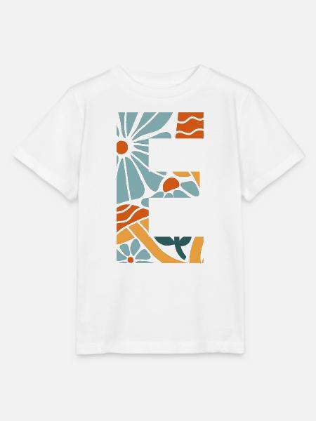 Buchstabe e Blumen groovy Geschenkidee - Stanley/Stella Kinder T-Shirt MINI CREATOR - Weiß